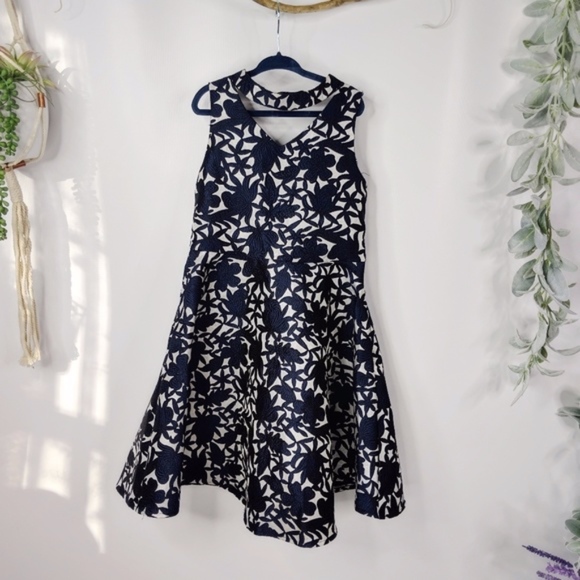 Pippa & Julie Other - PIPPA & JULIE Brocade skater dress navy blue 0998